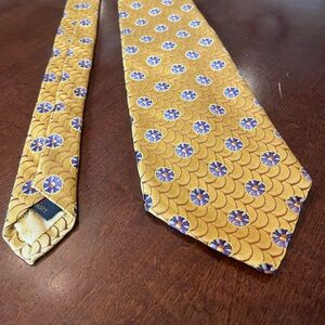 Robert Talbott Gold Tie with Blue and Purple Pattern